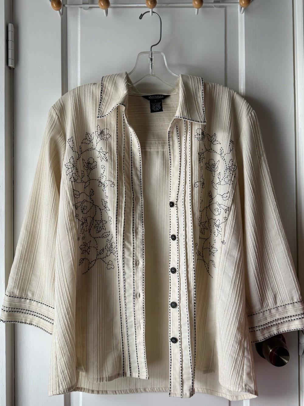 Multiples Button-Up Front Shirt - Picture 4 of 9